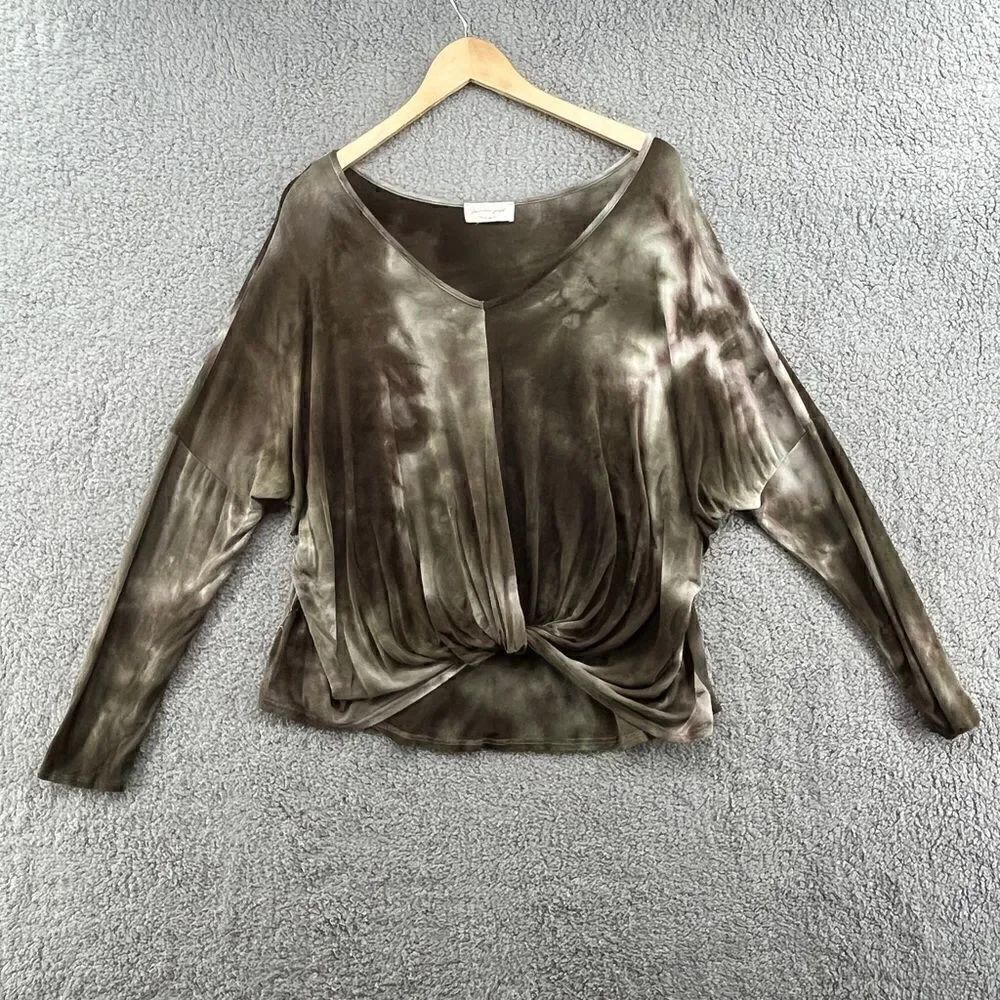 Lavender Field Tie Dye Knot Top Boho Womens Large
